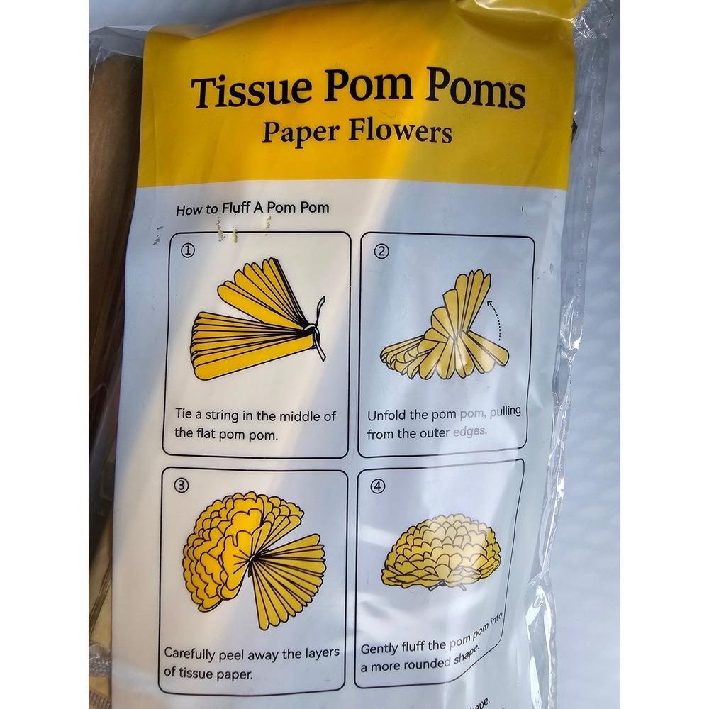 Bulk Tissue Paper Pom Poms Paper Flowers Neutral Party Decor Wedding Lot DIY 22p